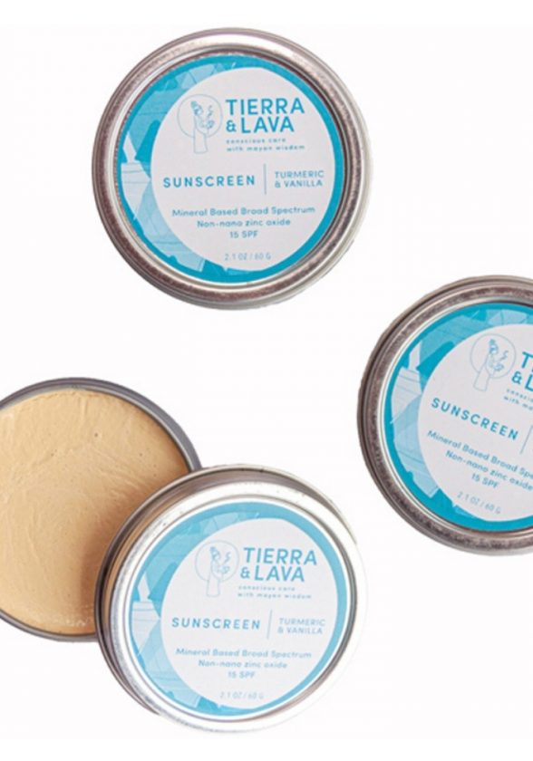 Plastic-Free sunscreen from Tierra and Lava