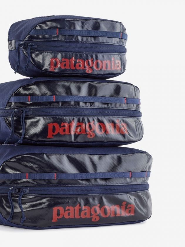 Sustainable recycled blue toiletry bags from Patagonia