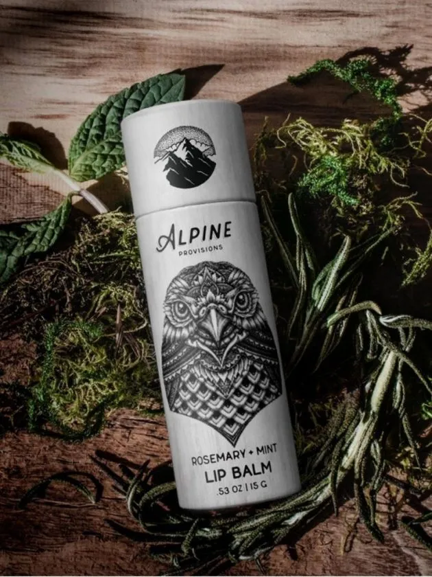 Zero waste recyclable lip balm from Alpine Provisions