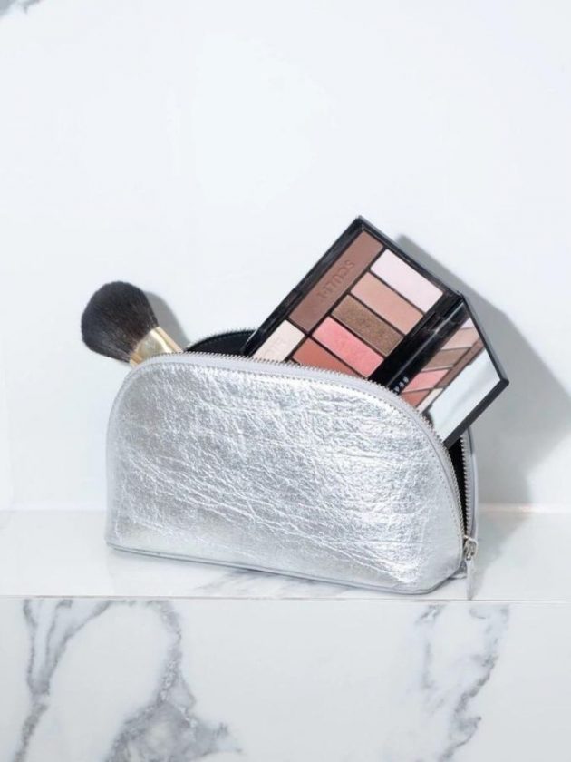 Eco-friendly silver make up bag from Luxtra London