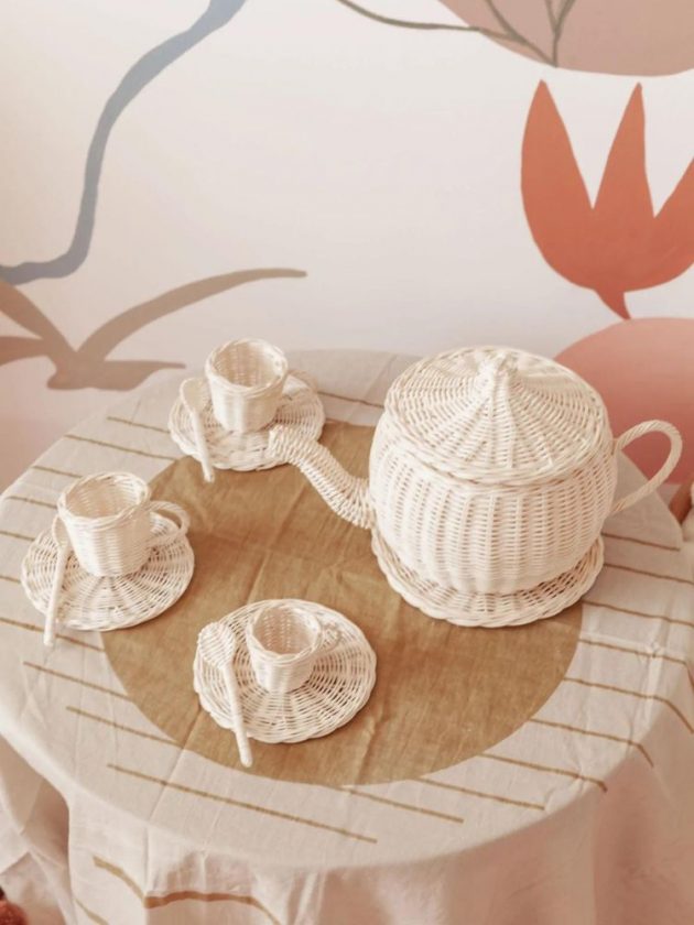 Ethical Rattan Tea Set by Village Thrive