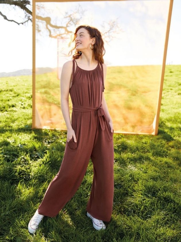 Brown sustainable playsuit for New Years Eve from Amour Vert