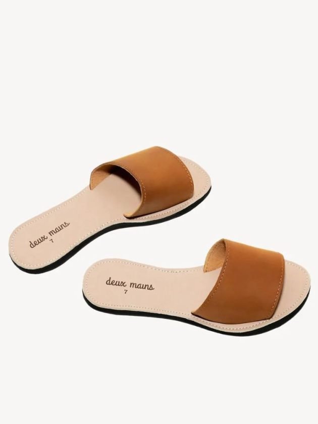 tan ethical sustainable sandals from Deux Mains