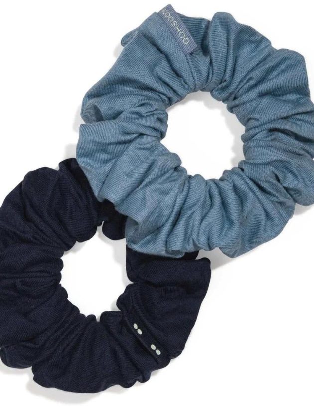 Fair trade blue and black scrunchies