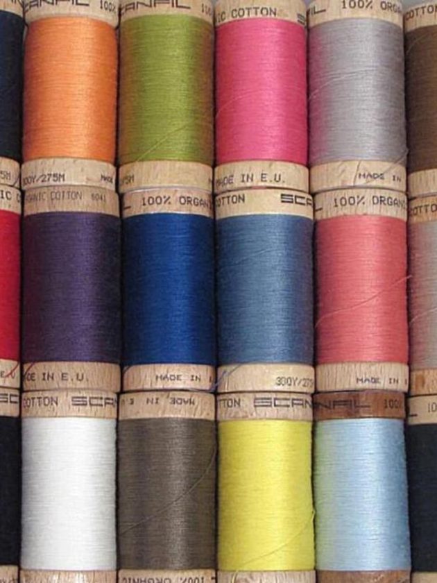 Sustainable different coloured threads