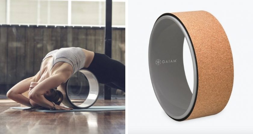 eco-friendly cork yoga wheel from Gaiam