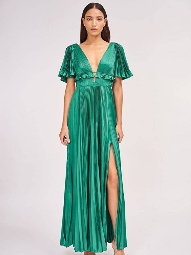 Green sustainable dress from Amur