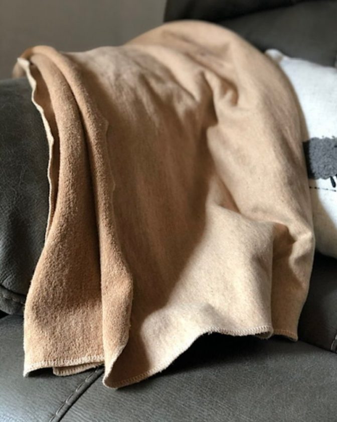 Regenerative organic throws and blankets from Fibershed Marketplace