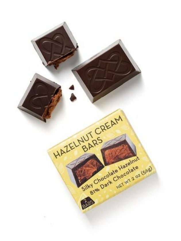 Fair trade ethical hazelnut cream bars from Coracao Confections