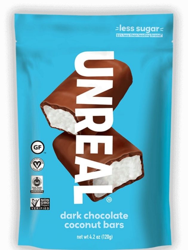 Fair trade ethical dark chocolate coconut bars from UnReal