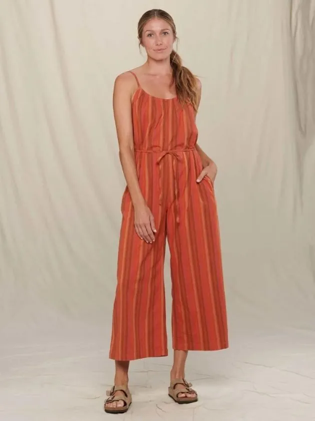 Stripey orange hemp playsuit