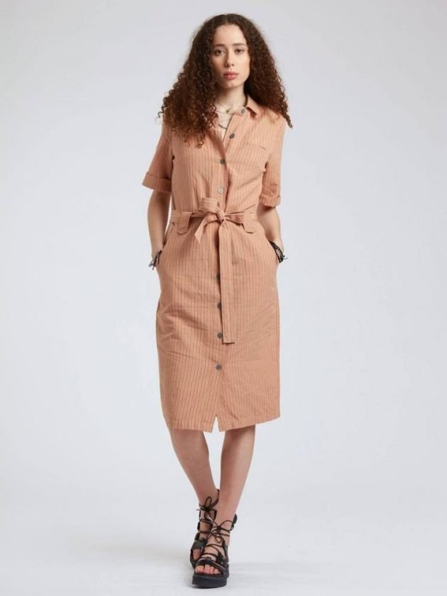 Ethical orange wear to work dress from Komodo