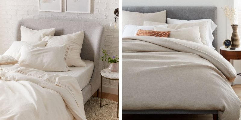 Eco-friendly hemp bedding from West Elm 