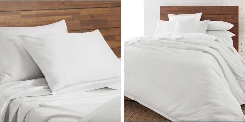 GOTS-certified organic cotton white sheets 