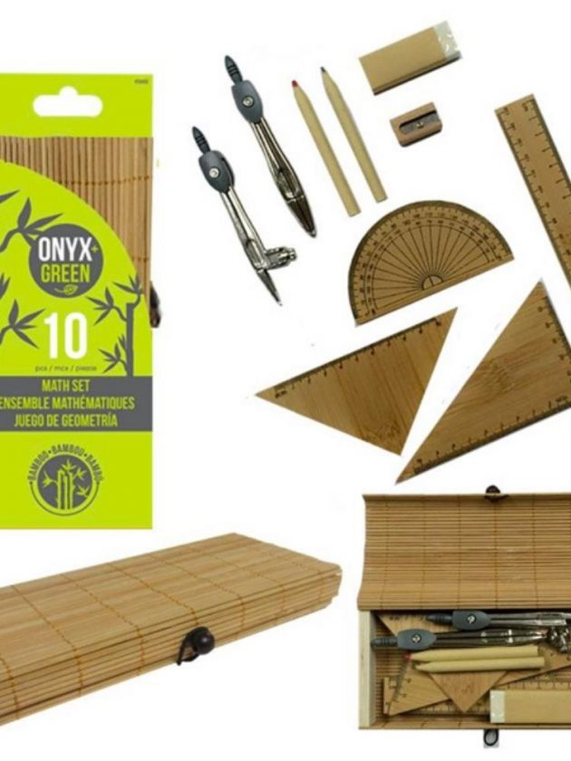 Eco-friendly pens, pencils, rulers, protractor and more school supplies from Onyx and Green