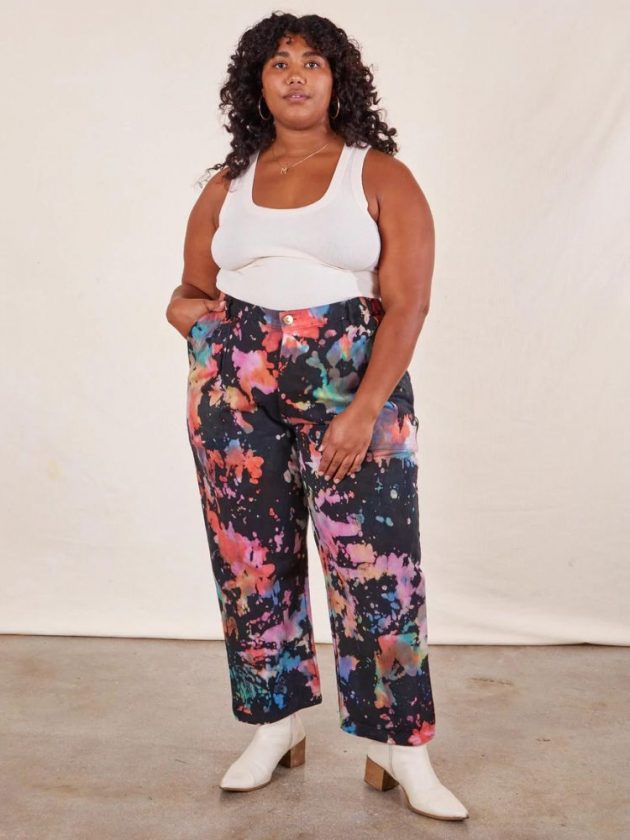 Sustainable plus-size rainbow water pants