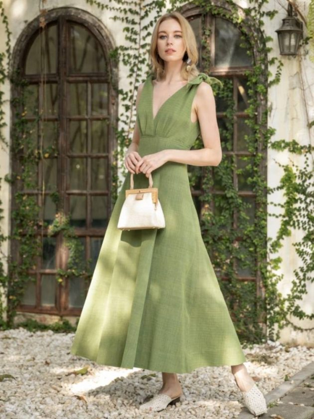 Green ethical dress from Rare & Fair