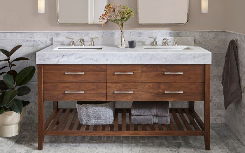 Eco-friendly brown vanity