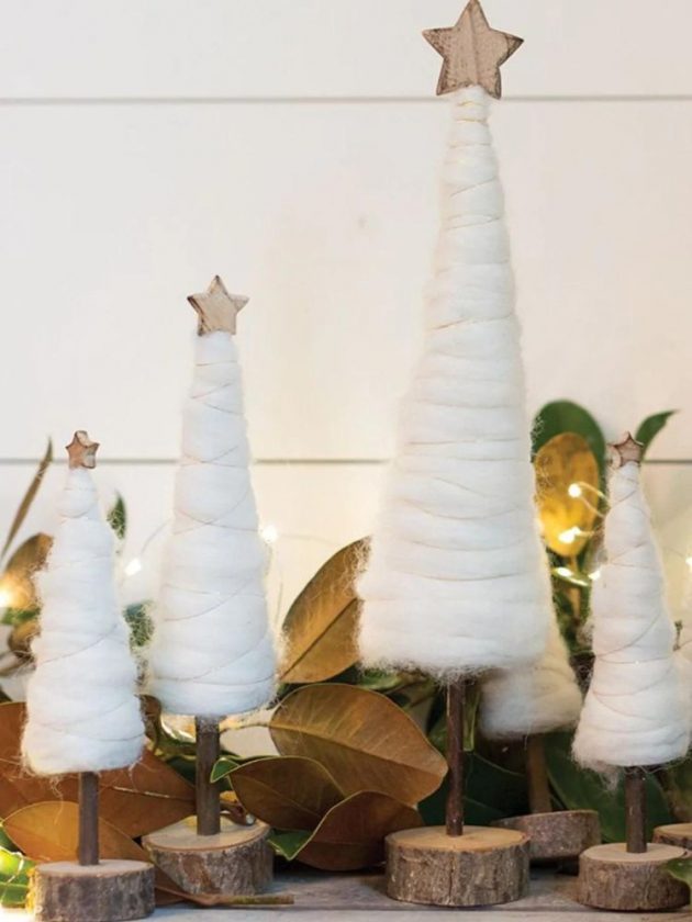 Sustainable white christmas trees