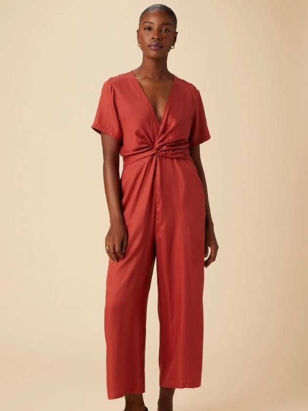 dark orange eco-friendly jumpsuit from amour vert