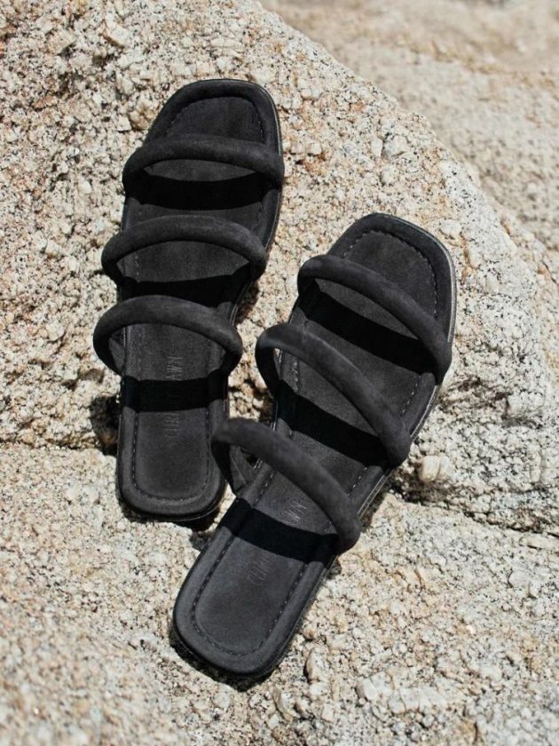 black sustainable sandals from Christy Dawn