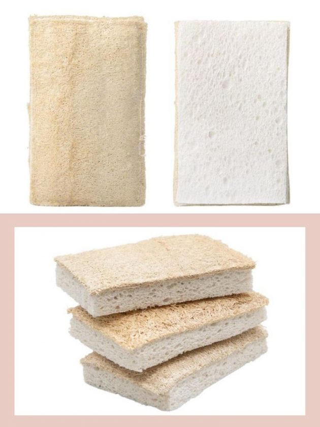 Natural loofah dish sponge