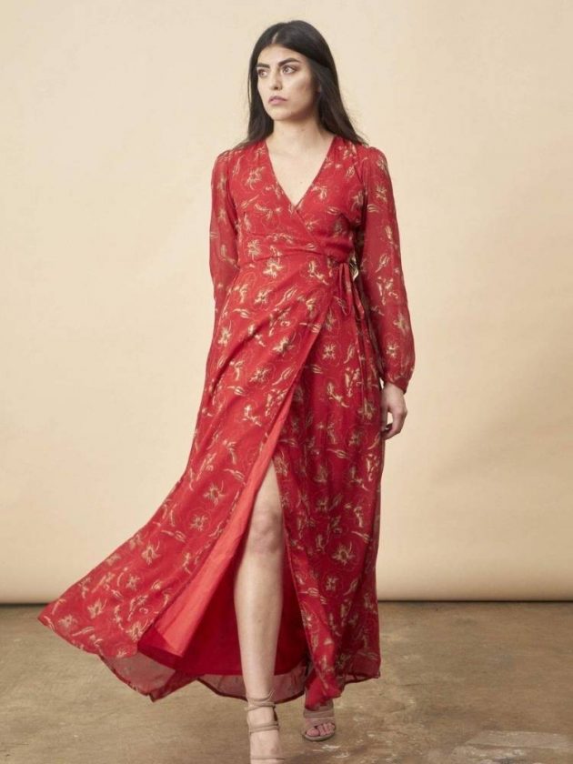 Red sustainable dress from Symbology