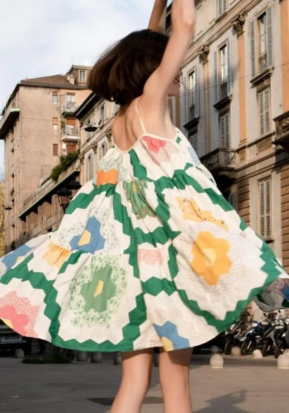 colorful floral printed upcycled dress from Farewell Frances