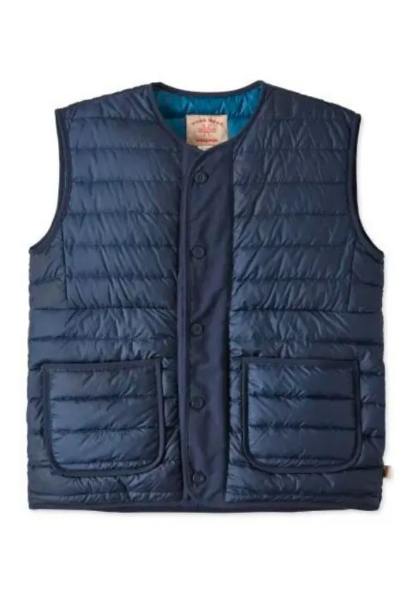 reworked blue vest from Patagonia Worn Wear