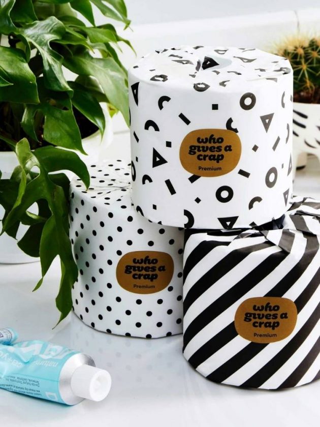 Eco-friendly toilet paper rolls from Who Gives a Crap